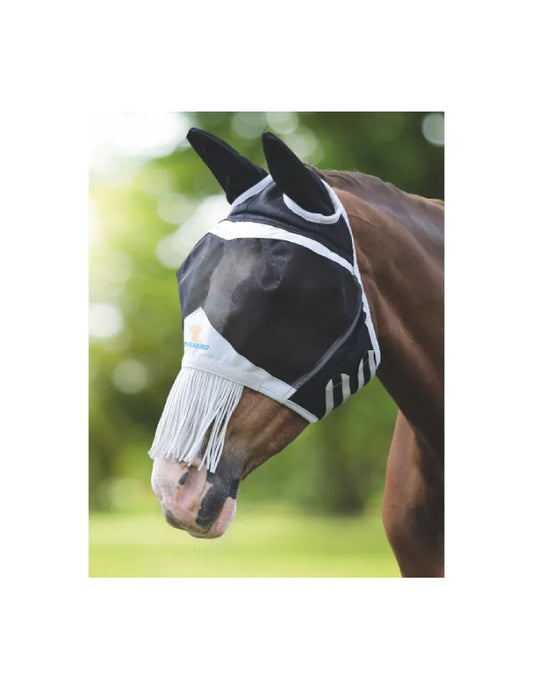 FlyGuard Pro Fine Mesh Fly Mask w/ Ears & Nose Fringe